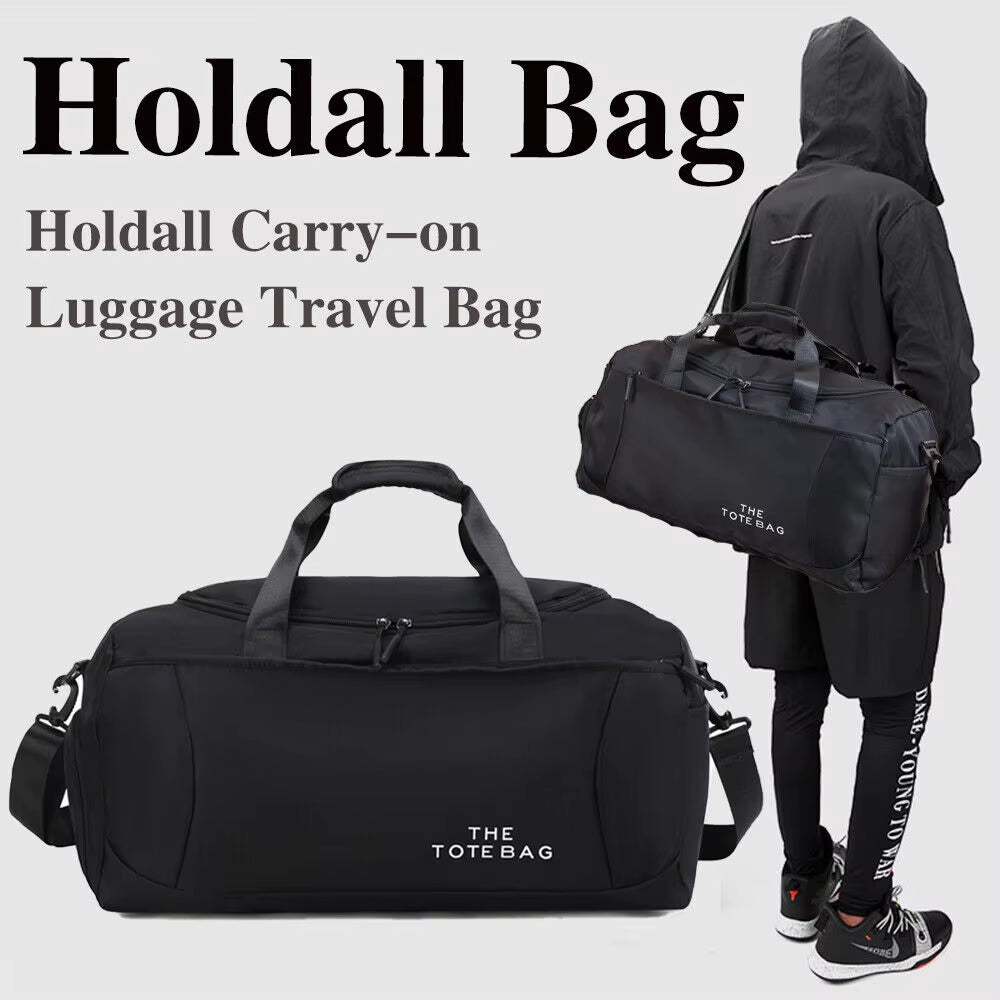 52X27X25Cm Large Black Sport Gym Tote New Duffle Bag Travel Work Gear Bag