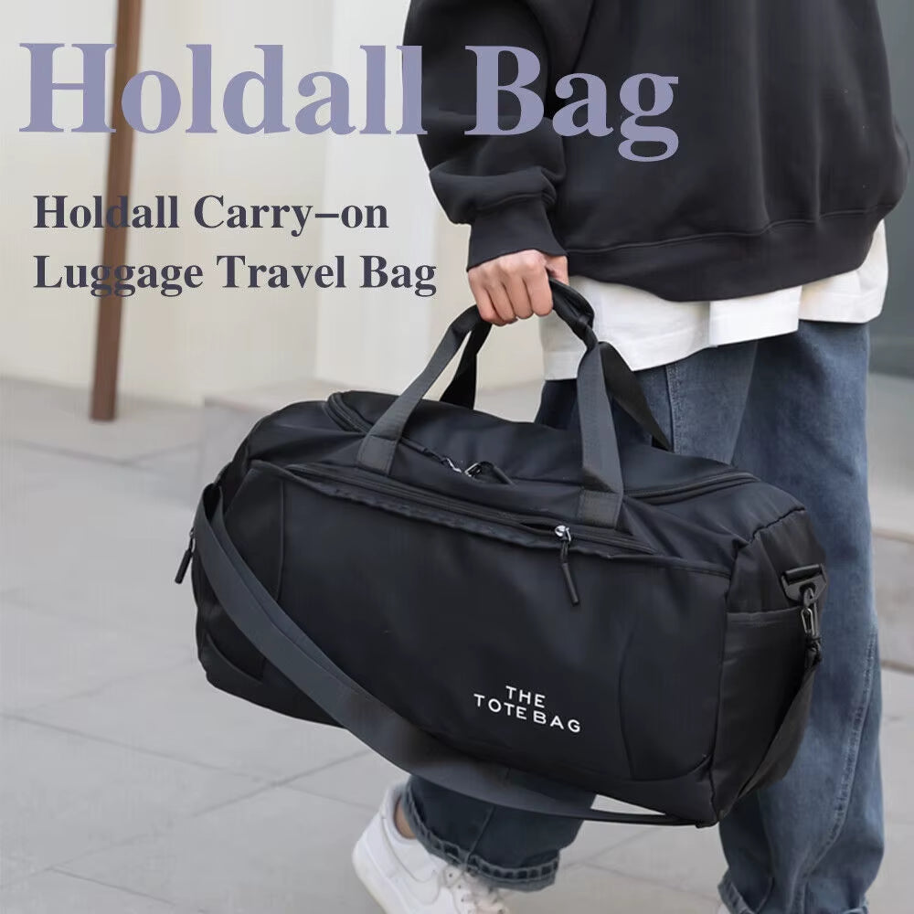 52X27X25Cm Large Black Sport Gym Tote New Duffle Bag Travel Work Gear Bag