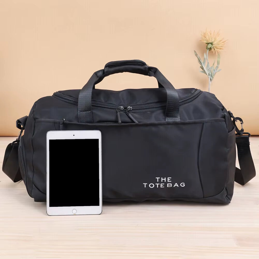 52X27X25Cm Large Black Sport Gym Tote New Duffle Bag Travel Work Gear Bag