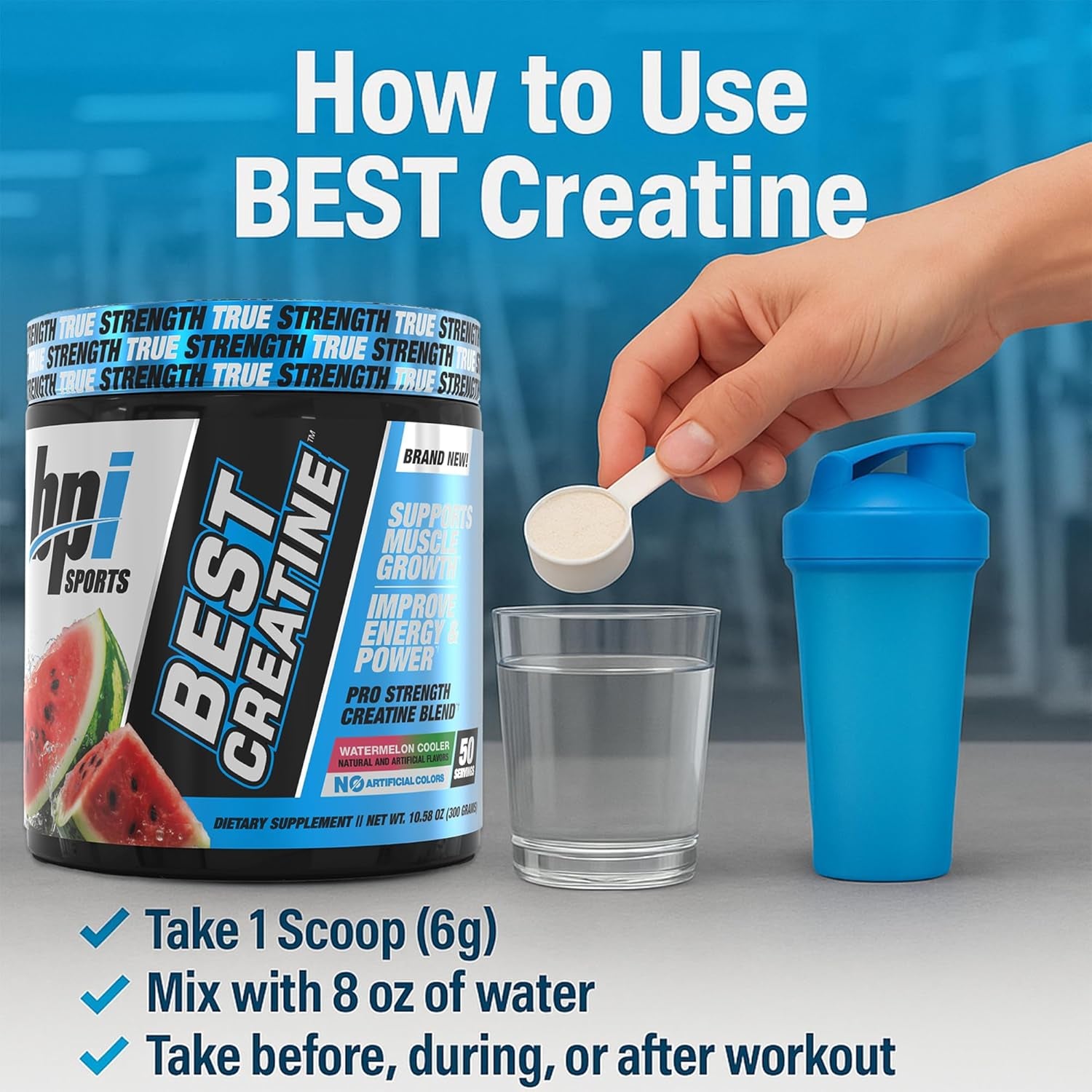 Best Creatine - Creatine Monohydrate Powder for Men & Women, Himalayan Salt - Strength, Pump, Muscle Growth, Muscle Definition - No Bloat - Watermelon Cooler - 50 Servings - 10.58 Ounce