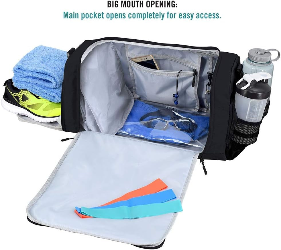 Ultimate Gym Bag 2.0: the Durable Crowdsource Designed Duffel Bag with 10 Optimal Compartments Including Water Resistant Pouch