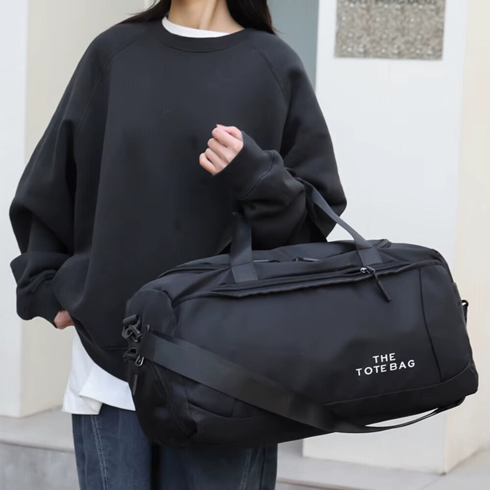 52X27X25Cm Large Black Sport Gym Tote New Duffle Bag Travel Work Gear Bag