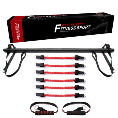 Pilates Bar Kit With Resistance Bands Portable Home Gym Workout