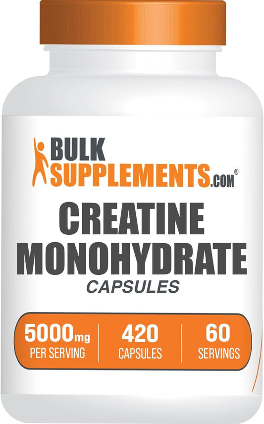 .Com Creatine Monohydrate Capsules - Micronized Creatine Monohydrate, Vegan Creatine, Creatine Pills - 7 Creatine Capsules per Serving, 5000Mg, Gluten Free, 630 Capsules